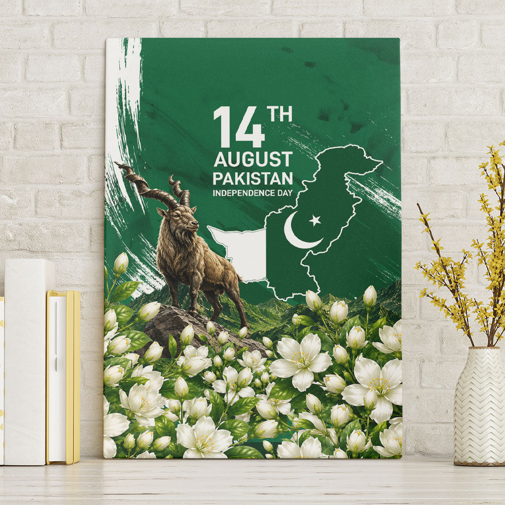 Pakistan Independence Day August 14 Canvas Wall Art Patriotic Markhor Heritage Landmarks And Jasmine