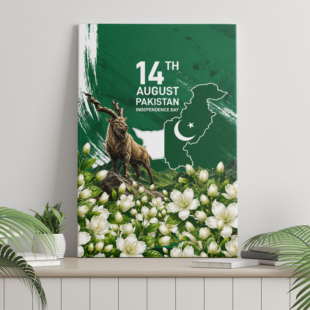 Pakistan Independence Day August 14 Canvas Wall Art Patriotic Markhor Heritage Landmarks And Jasmine