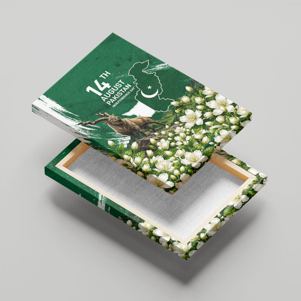 Pakistan Independence Day August 14 Canvas Wall Art Patriotic Markhor Heritage Landmarks And Jasmine