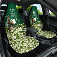 Pakistan Independence Day August 14 Car Seat Cover Patriotic Markhor Heritage Landmarks And Jasmine