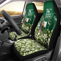 Pakistan Independence Day August 14 Car Seat Cover Patriotic Markhor Heritage Landmarks And Jasmine