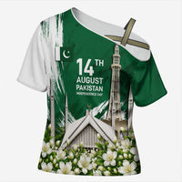 Pakistan Independence Day August 14 Cross Shoulder Shirt Patriotic Markhor Heritage Landmarks And Jasmine