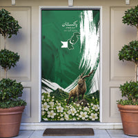 Pakistan Independence Day August 14 Door Cover Patriotic Markhor Heritage Landmarks And Jasmine