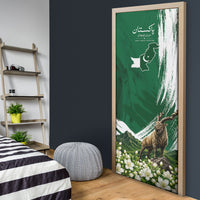 Pakistan Independence Day August 14 Door Cover Patriotic Markhor Heritage Landmarks And Jasmine
