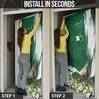 Pakistan Independence Day August 14 Door Cover Patriotic Markhor Heritage Landmarks And Jasmine
