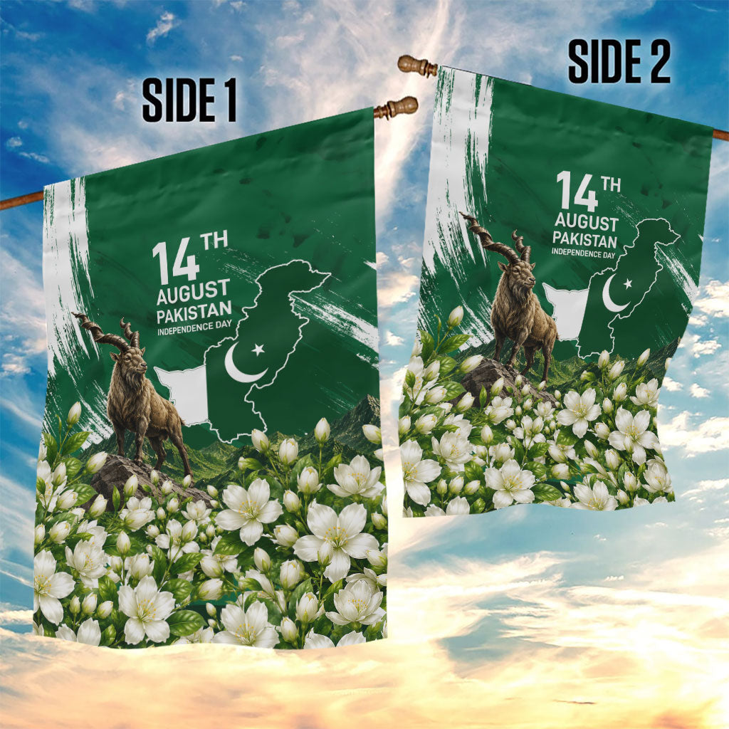 Pakistan Independence Day August 14 Garden Flag Patriotic Markhor Heritage Landmarks And Jasmine