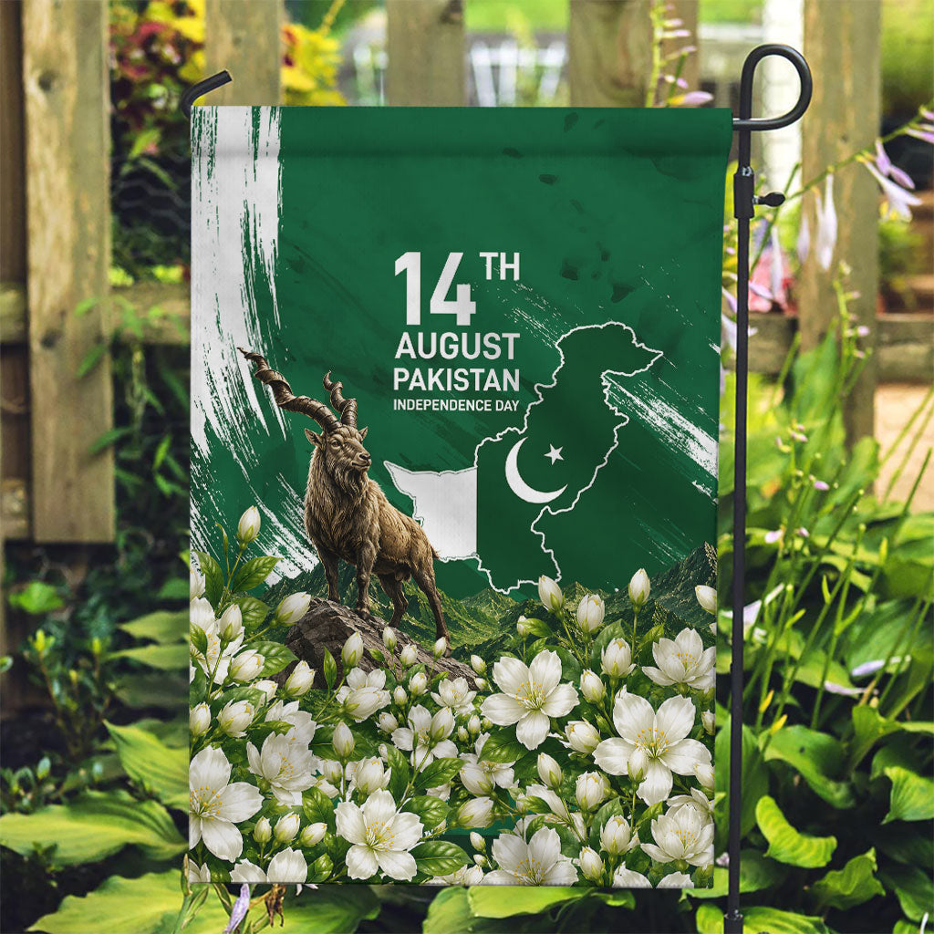 Pakistan Independence Day August 14 Garden Flag Patriotic Markhor Heritage Landmarks And Jasmine