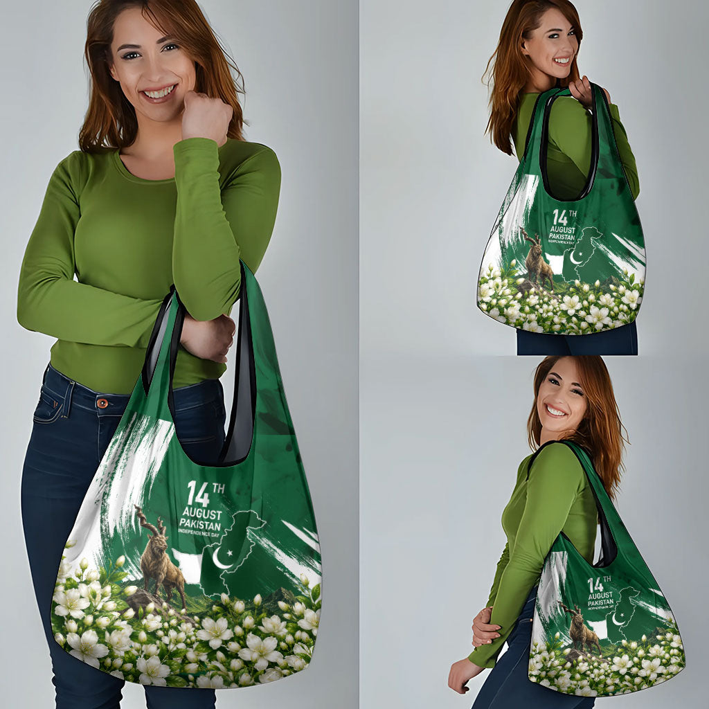 Pakistan Independence Day August 14 Grocery Bag Patriotic Markhor Heritage Landmarks And Jasmine