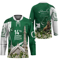 Pakistan Independence Day August 14 Hockey Jersey Patriotic Markhor Heritage Landmarks And Jasmine