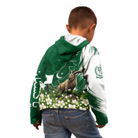 Pakistan Independence Day August 14 Kid Hoodie Patriotic Markhor Heritage Landmarks And Jasmine
