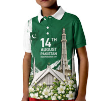 Pakistan Independence Day August 14 Kid Polo Shirt Patriotic Markhor Heritage Landmarks And Jasmine