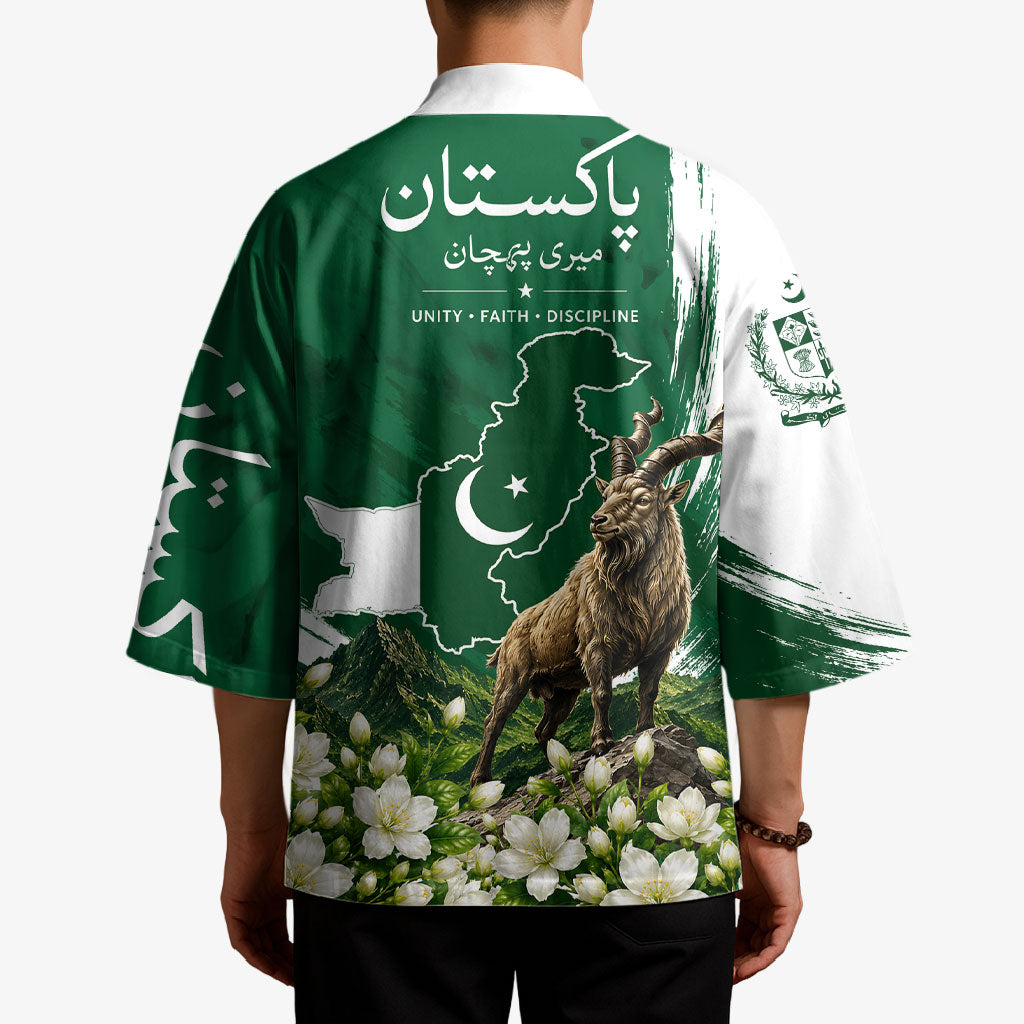 Pakistan Independence Day August 14 Kimono Patriotic Markhor Heritage Landmarks And Jasmine