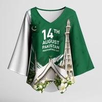 Pakistan Independence Day August 14 Kimono Sleeve Blouse Patriotic Markhor Heritage Landmarks And Jasmine
