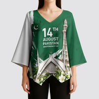 Pakistan Independence Day August 14 Kimono Sleeve Blouse Patriotic Markhor Heritage Landmarks And Jasmine
