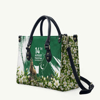 Pakistan Independence Day August 14 Leather Bag Patriotic Markhor Heritage Landmarks And Jasmine