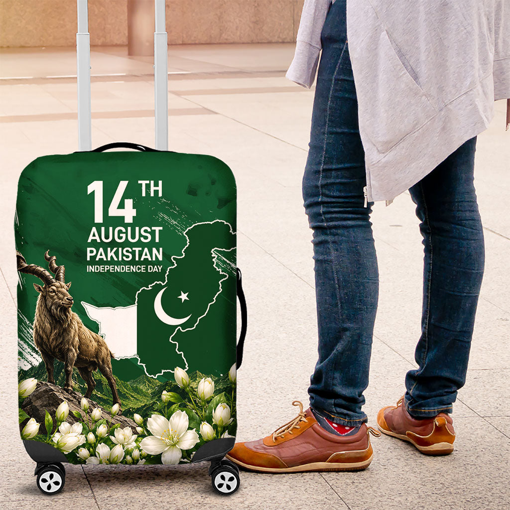 Pakistan Independence Day August 14 Luggage Cover Patriotic Markhor Heritage Landmarks And Jasmine