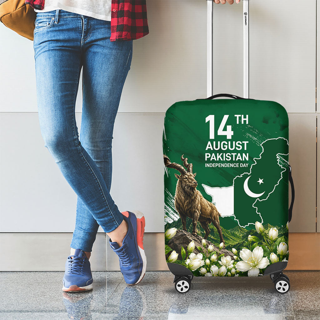 Pakistan Independence Day August 14 Luggage Cover Patriotic Markhor Heritage Landmarks And Jasmine
