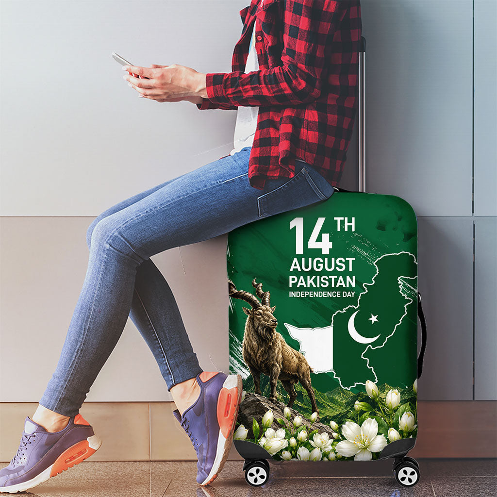 Pakistan Independence Day August 14 Luggage Cover Patriotic Markhor Heritage Landmarks And Jasmine