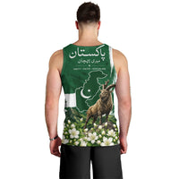 Pakistan Independence Day August 14 Men Tank Top Patriotic Markhor Heritage Landmarks And Jasmine