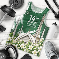 Pakistan Independence Day August 14 Men Tank Top Patriotic Markhor Heritage Landmarks And Jasmine