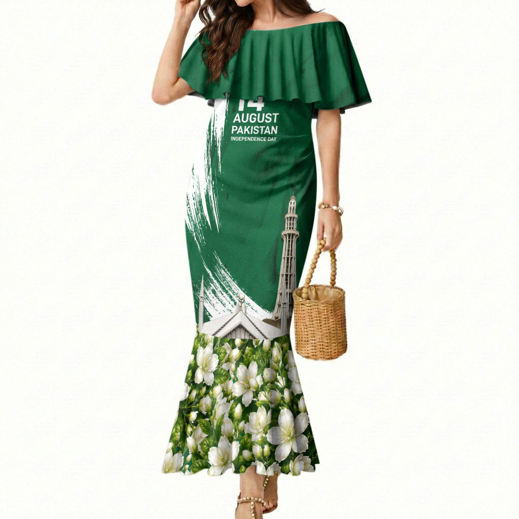 Pakistan Independence Day August 14 Mermaid Dress Patriotic Markhor Heritage Landmarks And Jasmine