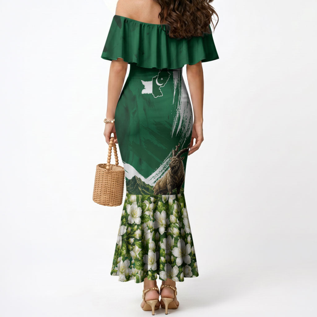 Pakistan Independence Day August 14 Mermaid Dress Patriotic Markhor Heritage Landmarks And Jasmine