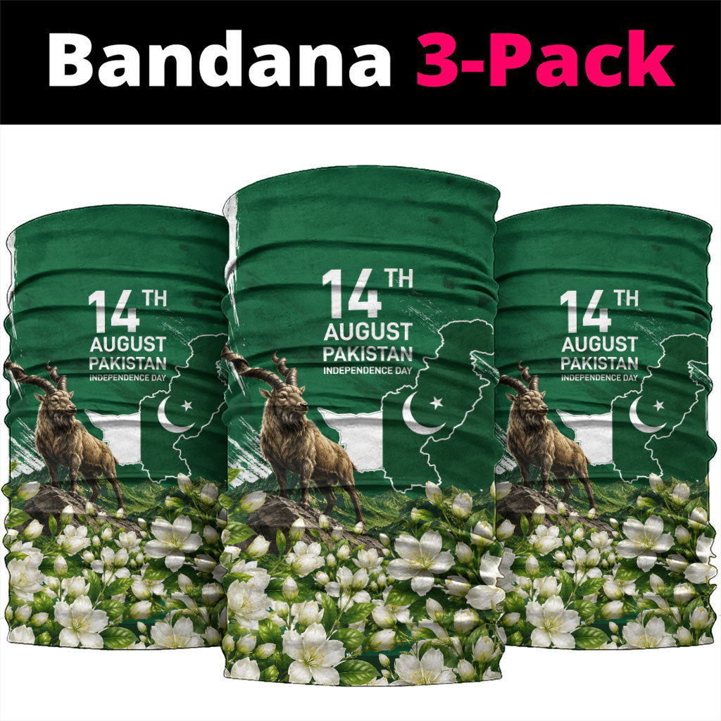 Pakistan Independence Day August 14 Neck Gaiter Patriotic Markhor Heritage Landmarks And Jasmine