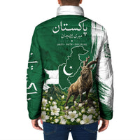 Pakistan Independence Day August 14 Padded Jacket Patriotic Markhor Heritage Landmarks And Jasmine