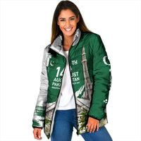 Pakistan Independence Day August 14 Padded Jacket Patriotic Markhor Heritage Landmarks And Jasmine