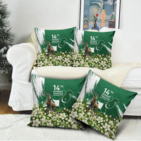 Pakistan Independence Day August 14 Pillow Cover Patriotic Markhor Heritage Landmarks And Jasmine