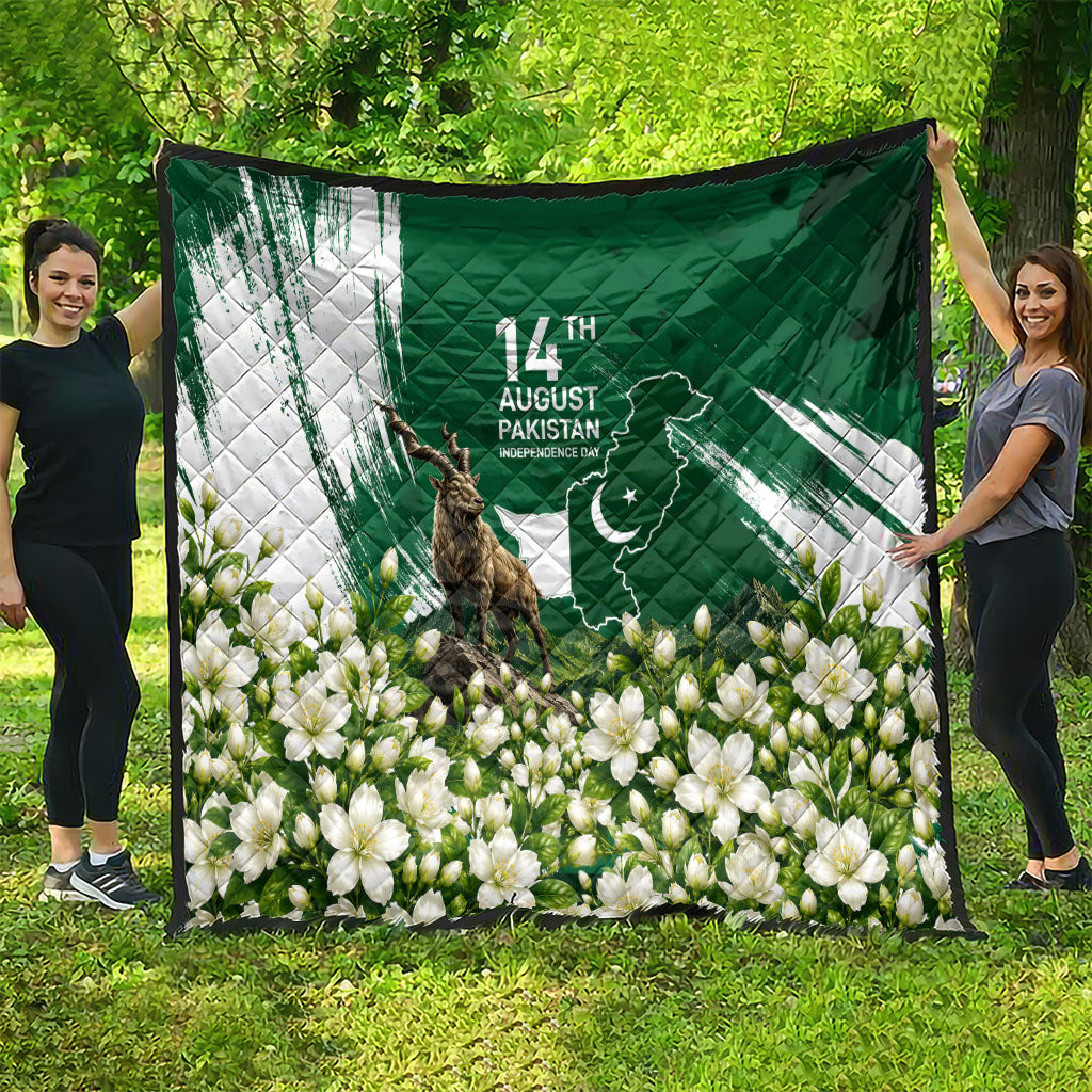 Pakistan Independence Day August 14 Quilt Patriotic Markhor Heritage Landmarks And Jasmine