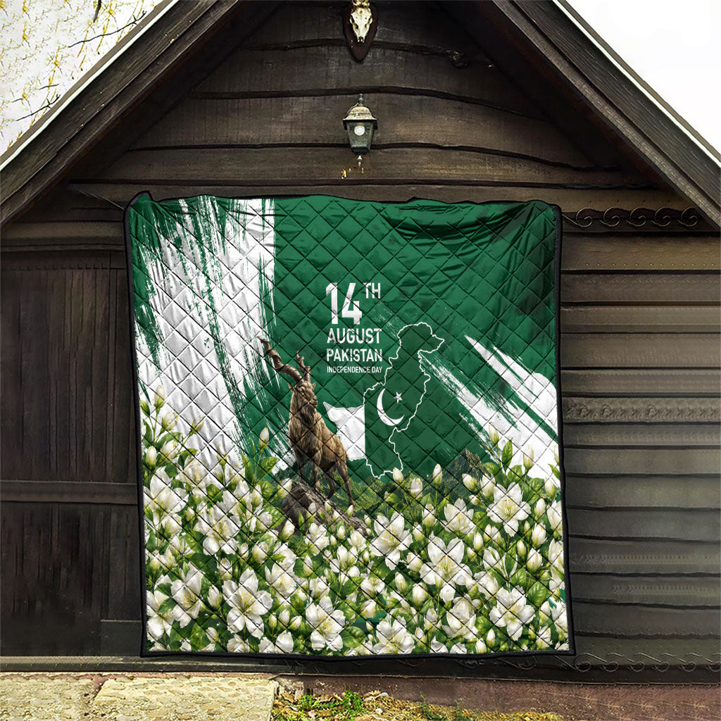 Pakistan Independence Day August 14 Quilt Patriotic Markhor Heritage Landmarks And Jasmine