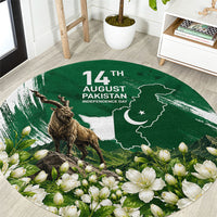 Pakistan Independence Day August 14 Round Carpet Patriotic Markhor Heritage Landmarks And Jasmine