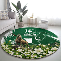 Pakistan Independence Day August 14 Round Carpet Patriotic Markhor Heritage Landmarks And Jasmine