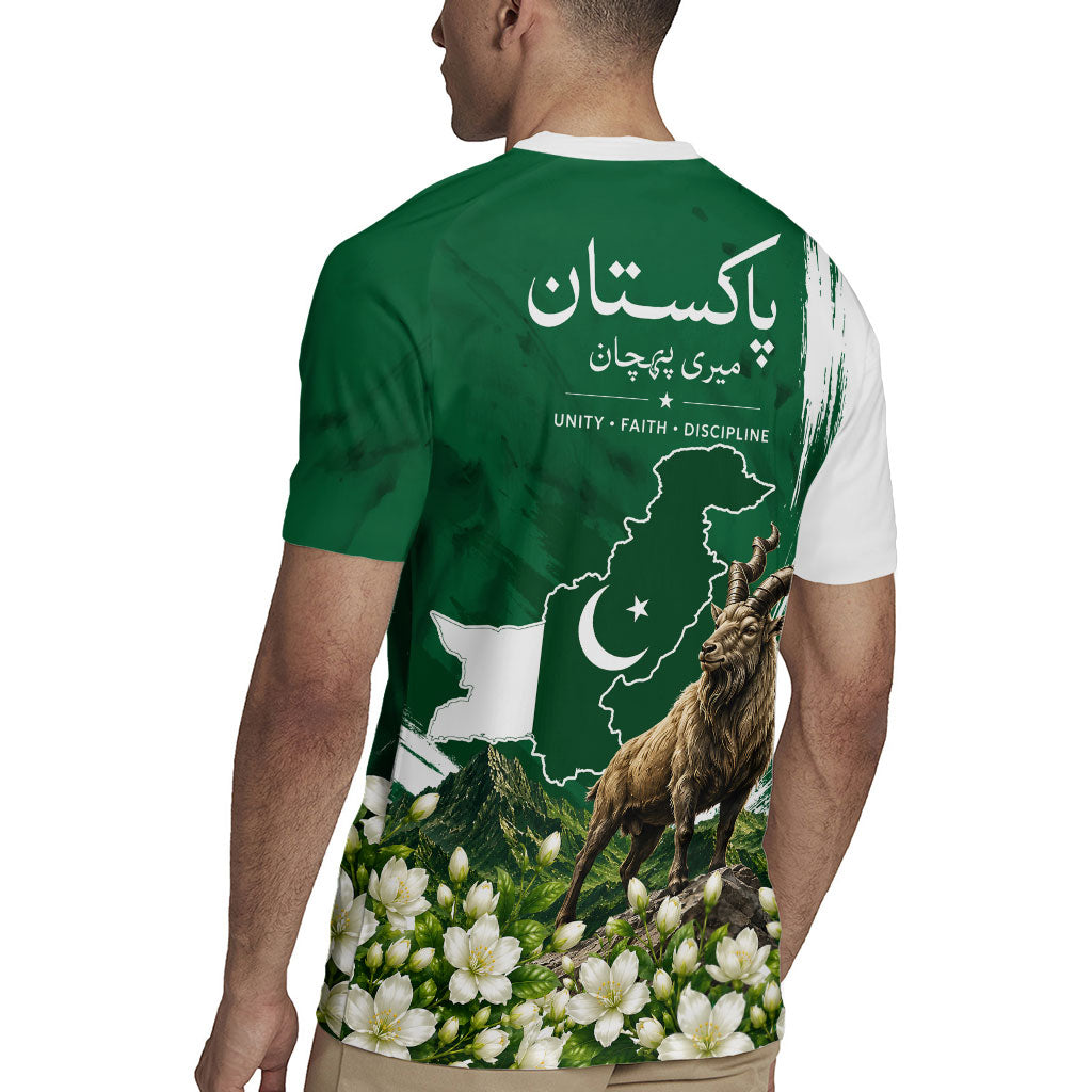 Pakistan Independence Day August 14 Rugby Jersey Patriotic Markhor Heritage Landmarks And Jasmine