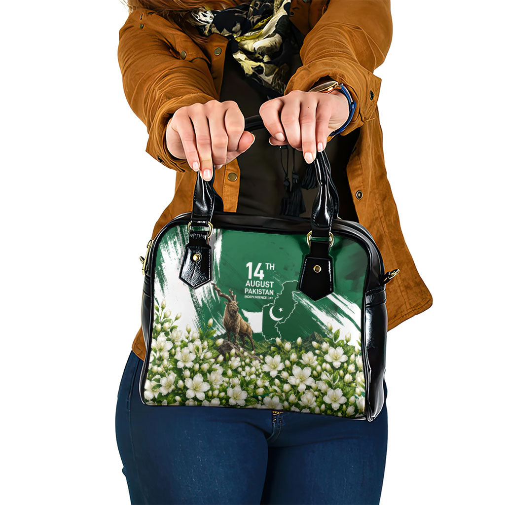 Pakistan Independence Day August 14 Shoulder Handbag Patriotic Markhor Heritage Landmarks And Jasmine