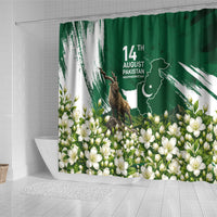 Pakistan Independence Day August 14 Shower Curtain Patriotic Markhor Heritage Landmarks And Jasmine