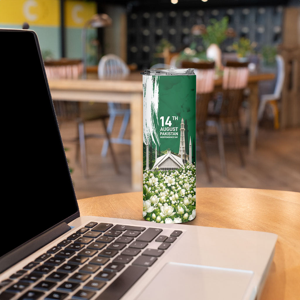 Pakistan Independence Day August 14 Skinny Tumbler Patriotic Markhor Heritage Landmarks And Jasmine