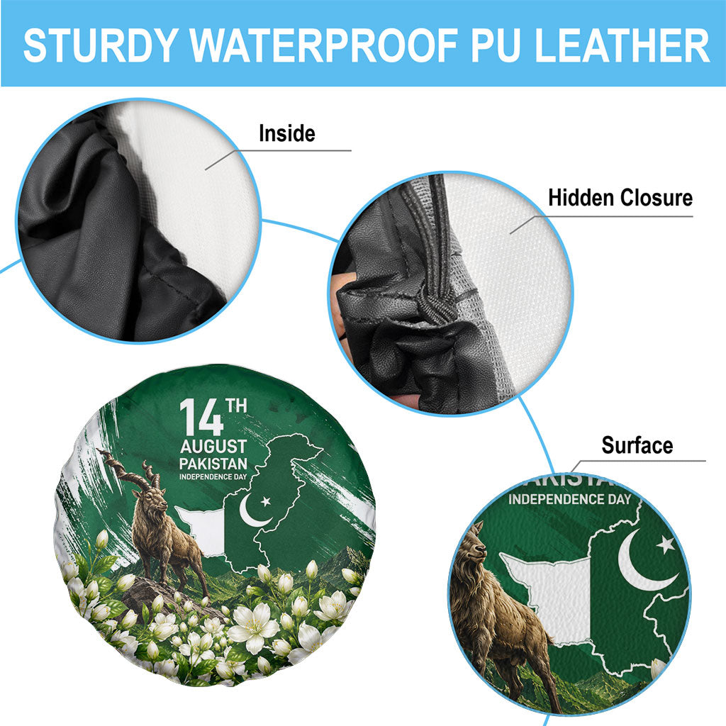 Pakistan Independence Day August 14 Spare Tire Cover Patriotic Markhor Heritage Landmarks And Jasmine