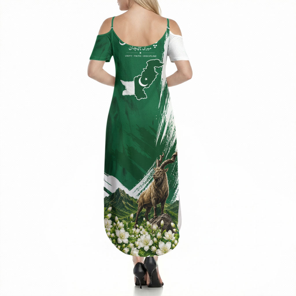 Pakistan Independence Day August 14 Summer Maxi Dress Patriotic Markhor Heritage Landmarks And Jasmine