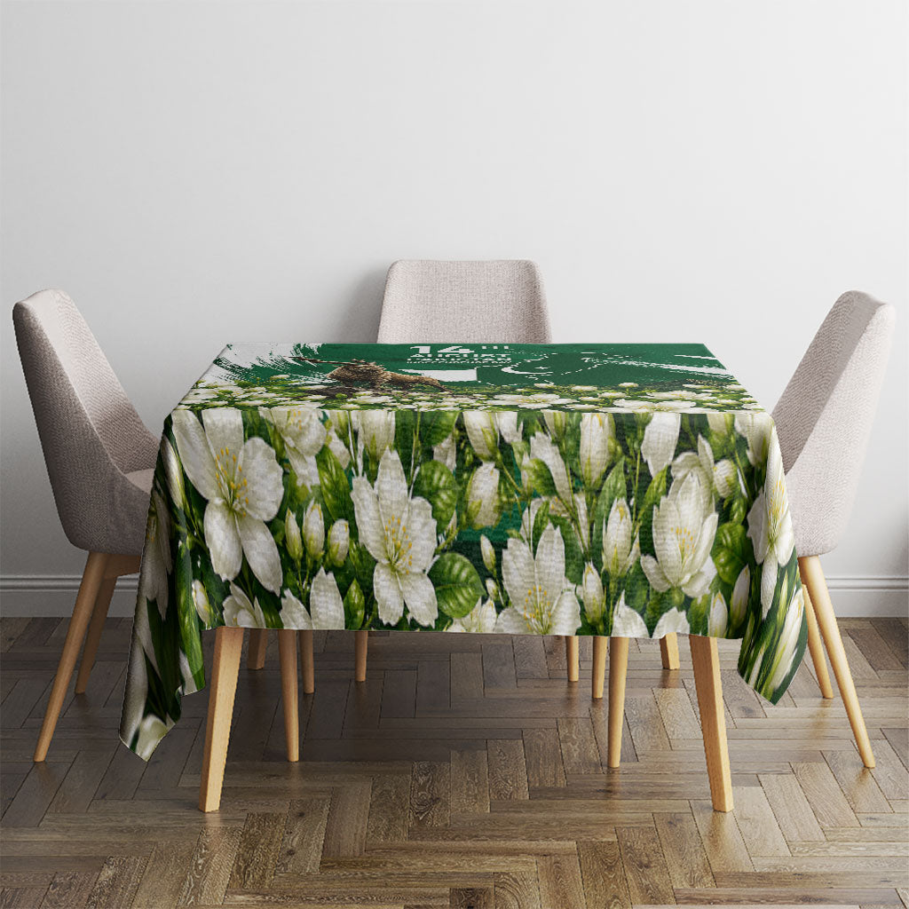 Pakistan Independence Day August 14 Tablecloth Patriotic Markhor Heritage Landmarks And Jasmine