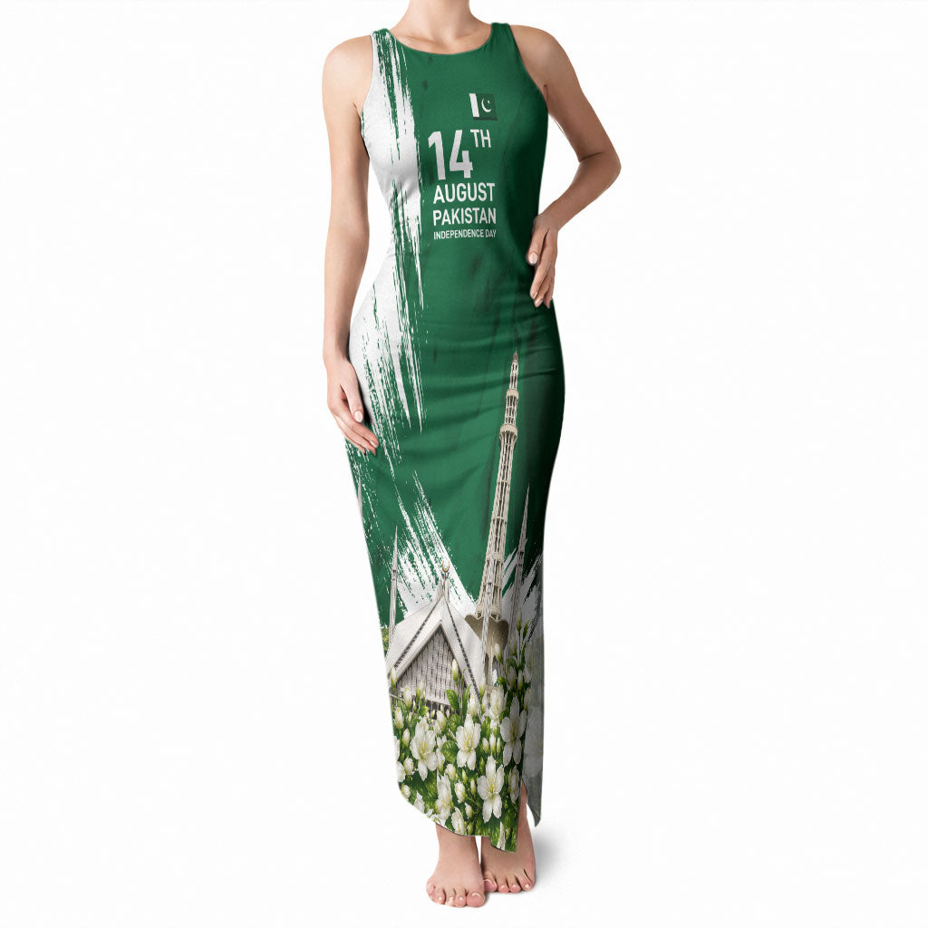 Pakistan Independence Day August 14 Tank Maxi Dress Patriotic Markhor Heritage Landmarks And Jasmine