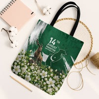 Pakistan Independence Day August 14 Tote Bag Patriotic Markhor Heritage Landmarks And Jasmine