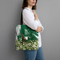 Pakistan Independence Day August 14 Tote Bag Patriotic Markhor Heritage Landmarks And Jasmine