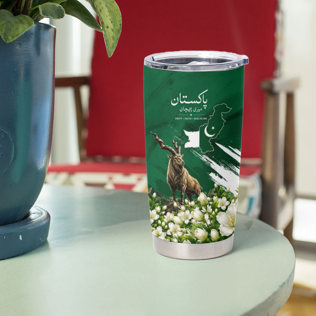 Pakistan Independence Day August 14 Tumbler Cup Patriotic Markhor Heritage Landmarks And Jasmine