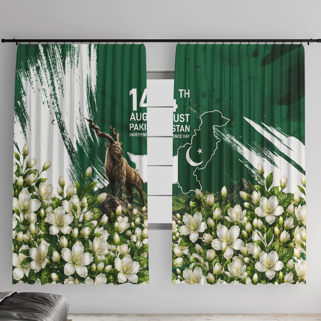 Pakistan Independence Day August 14 Window Curtain Patriotic Markhor Heritage Landmarks And Jasmine