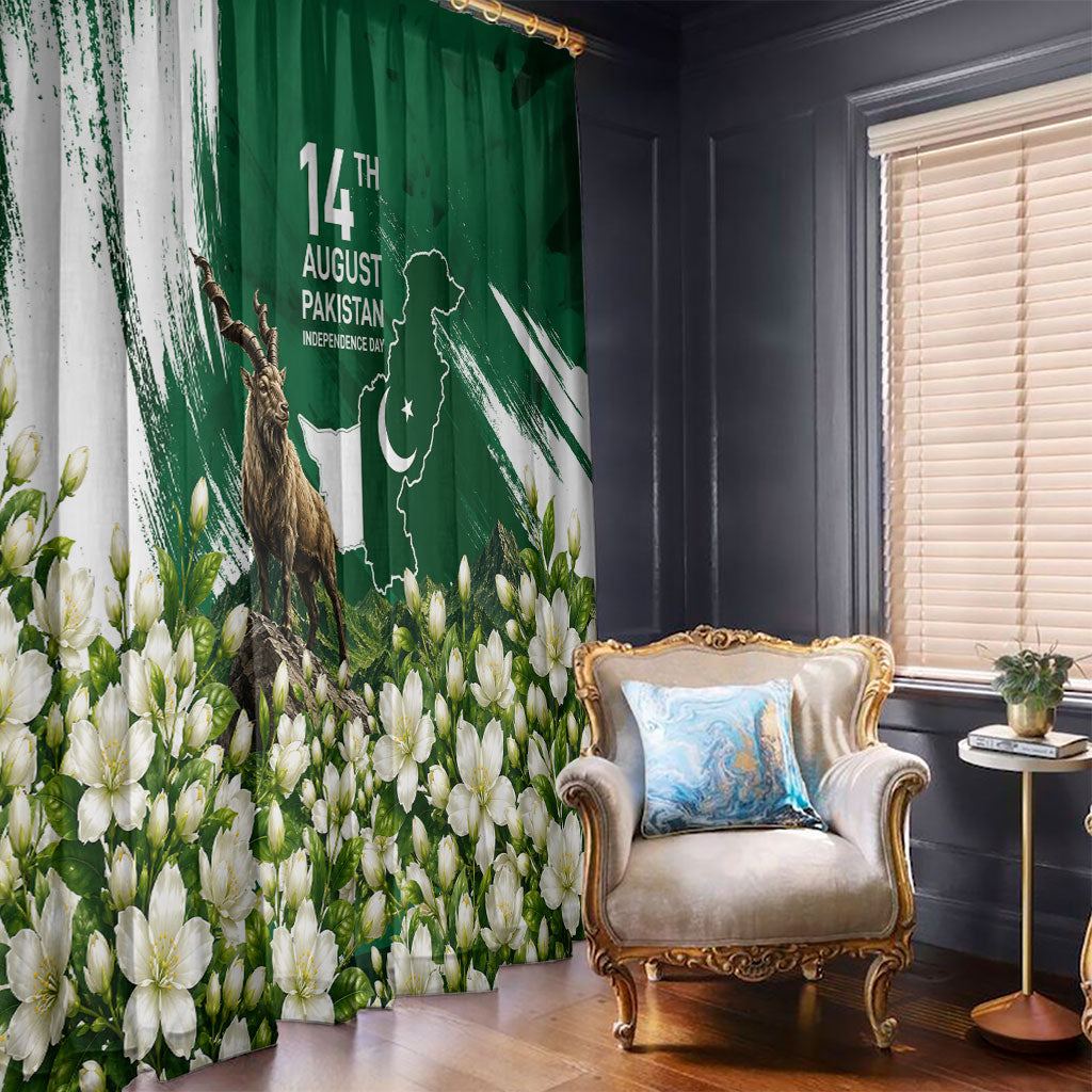 Pakistan Independence Day August 14 Window Curtain Patriotic Markhor Heritage Landmarks And Jasmine