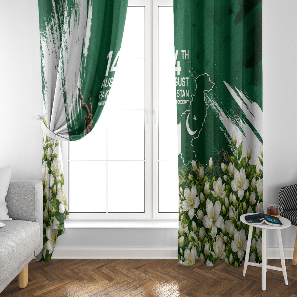 Pakistan Independence Day August 14 Window Curtain Patriotic Markhor Heritage Landmarks And Jasmine