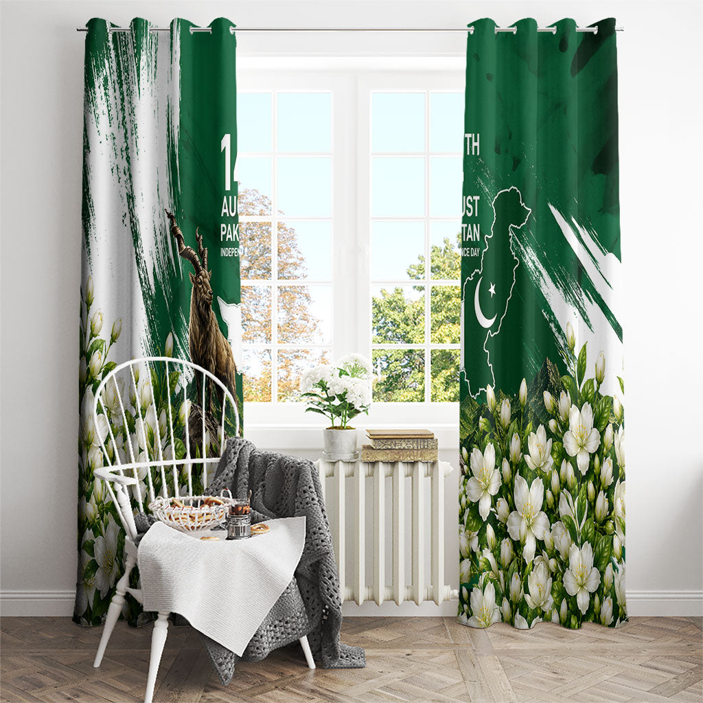 Pakistan Independence Day August 14 Window Curtain Patriotic Markhor Heritage Landmarks And Jasmine