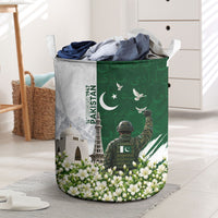 Pakistan Independence Day Laundry Basket Patriotic Soldier Heritage Landmarks And Jasmine
